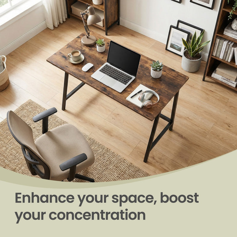 Compact Home Office Desk Sturdy Steel Frame Stylish Workspace 100x50x76cm by Vasagle VASAGLE