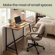Compact Home Office Desk Sturdy Steel Frame Stylish Workspace 100x50x76cm by Vasagle VASAGLE