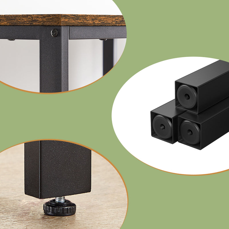 Rustic Brown Computer Desk with Adjustable Shelves 47 Inch Wide for Home Office by Vasagle