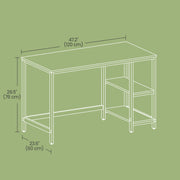 Rustic Brown Computer Desk with Adjustable Shelves 47 Inch Wide for Home Office by Vasagle