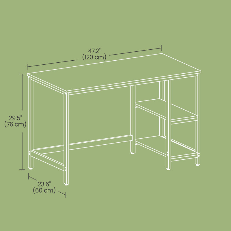 Rustic Brown Computer Desk with Adjustable Shelves 47 Inch Wide for Home Office by Vasagle