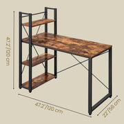 Computer Desk with Adjustable Shelf and Steel Frame 120cm by VASAGLE Songmics