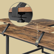 L Shaped Computer Desk with Monitor Stand for Home Office Study or Gaming by Vasagle