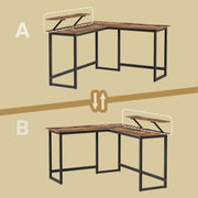 L Shaped Computer Desk with Monitor Stand for Home Office Study or Gaming by Vasagle