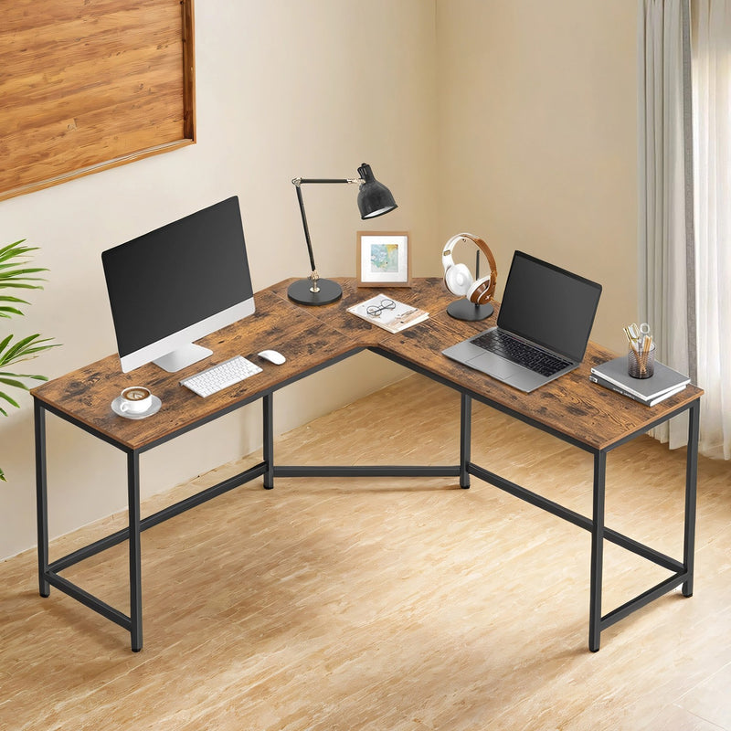 L Shaped Corner Computer Desk 149 x 149 cm Space Saving Workstation for Home Office by Vasagle