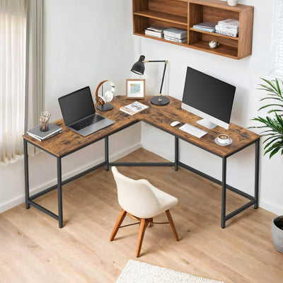 L Shaped Corner Computer Desk 149 x 149 cm Space Saving Workstation for Home Office by Vasagle