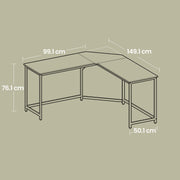 L Shaped Corner Computer Desk 149 x 149 cm Space Saving Workstation for Home Office by Vasagle
