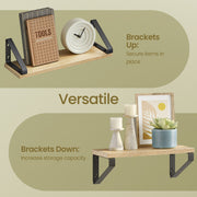 Set of 3 Wall Mounted Floating Shelves with Dual Mounting Options for Storage by Vasagle