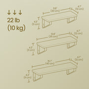 Set of 3 Wall Mounted Floating Shelves with Dual Mounting Options for Storage by Vasagle