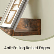 Set of 3 Wooden Floating Wall Shelves with Raised Edges for Storage and Display by Vasagle VASAGLE