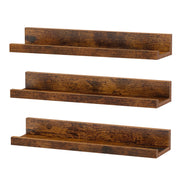 Set of 3 Wooden Floating Wall Shelves with Raised Edges for Storage and Display by Vasagle VASAGLE