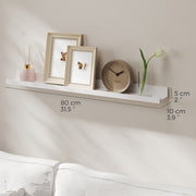 Set of 2 Floating Wall Shelves with Front Edge for Photos and Decor by Songmics