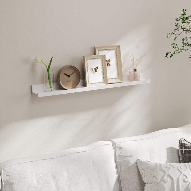 Set of 2 Floating Wall Shelves with Front Edge for Photos and Decor by Songmics