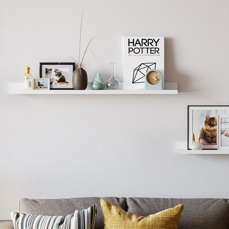 Floating Wall Shelf with Front Edge for Living Room or Bedroom Storage by Songmics