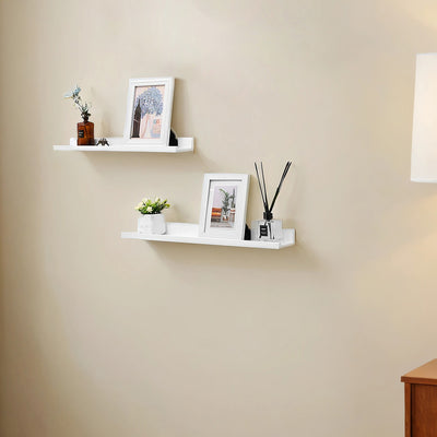Set of 2 Floating Wall Shelves for Living Room or Bedroom Space Saving Design by Songmics