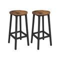 Set of 2 Kitchen Bar Stools with Steel Frame Rustic Brown & Black by VASAGLE VASAGLE