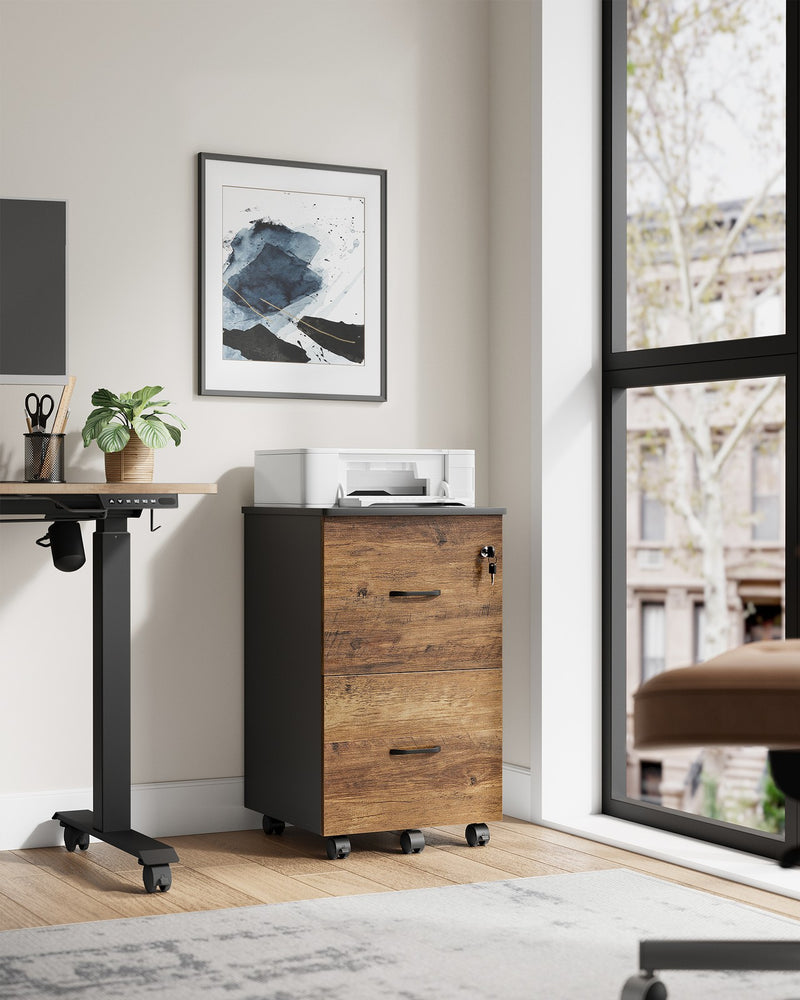 Locking Filing Cabinet with Drawers for Home Office Organisation and Security by Vasagle