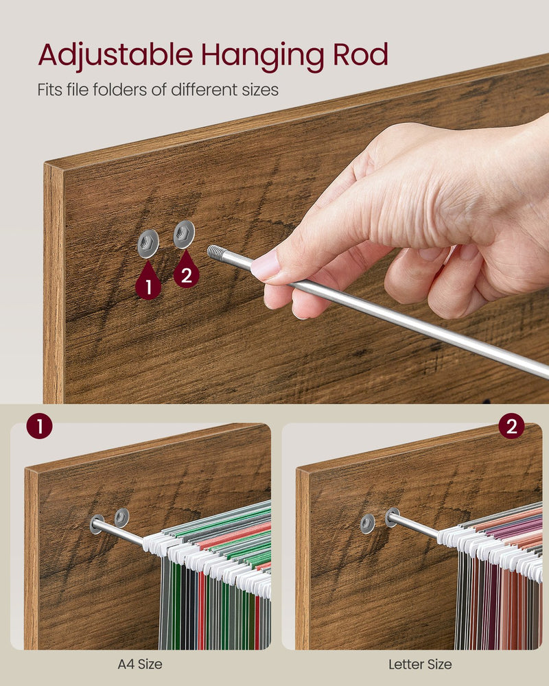 Locking Filing Cabinet with Drawers for Home Office Organisation and Security by Vasagle