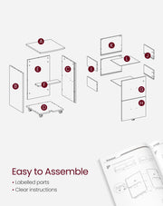 Locking Filing Cabinet with Drawers for Home Office Organisation and Security by Vasagle