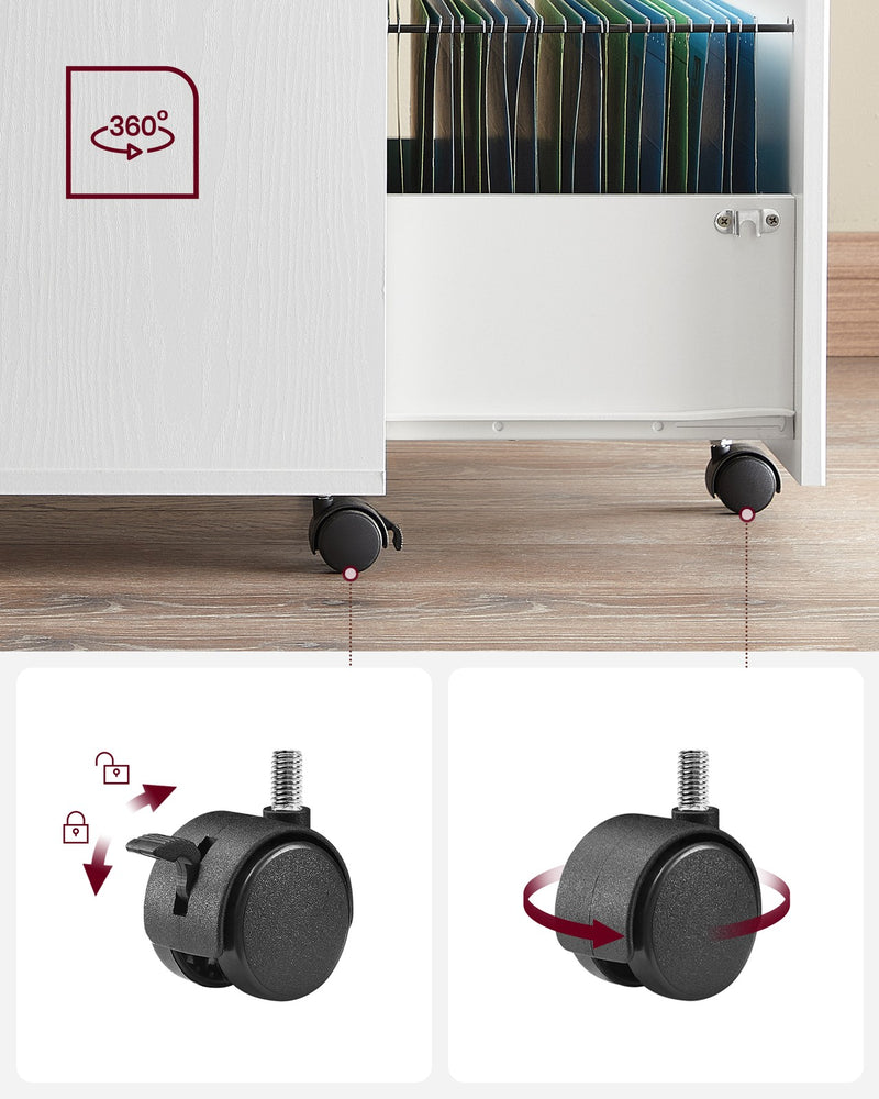 2 Drawer Locking Filing Cabinet for Home Office Organisation and Storage by Vasagle