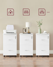 2 Drawer Locking Filing Cabinet for Home Office Organisation and Storage by Vasagle