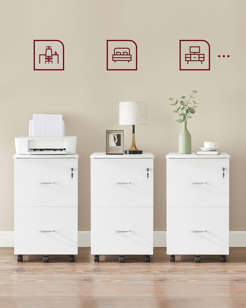 2 Drawer Locking Filing Cabinet for Home Office Organisation and Storage by Vasagle