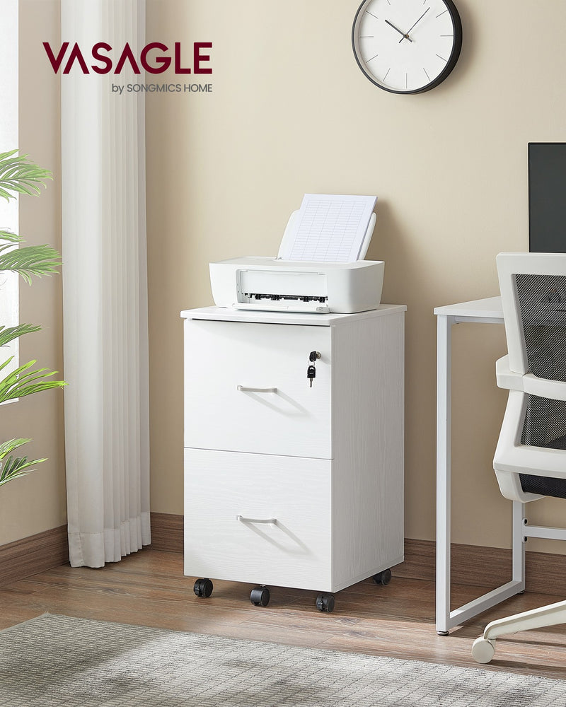 2 Drawer Locking Filing Cabinet for Home Office Organisation and Storage by Vasagle