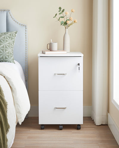 2 Drawer Locking Filing Cabinet for Home Office Organisation and Storage by Vasagle