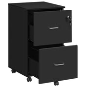 Black 2 Drawer Locking File Cabinet for Home Office Organisation and Storage by Vasagle