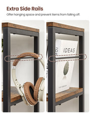 6 Tier Industrial Bookshelf Rustic Brown and Black with Open Shelves for Home Office by Vasagle