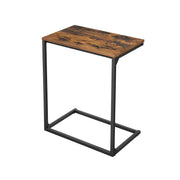 Rustic Wooden Side Table with Metal Frame for Living Room and Bedroom by Vasagle