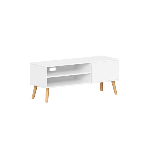 White TV Stand Cabinet for TVs up to 55 Inches with Open Storage 120 cm Wide by Vasagle