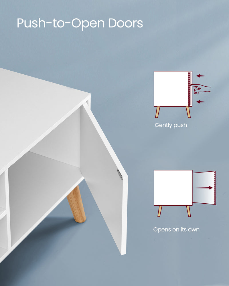 White TV Stand Cabinet for TVs up to 55 Inches with Open Storage 120 cm Wide by Vasagle