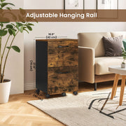 Rolling Filing Cabinet with 2 Drawers and A4 Hanging Rail for Home Office by Vasagle