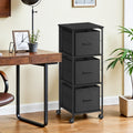 Black 3 Drawer Filing Cabinet and Printer Stand with Wheels for Home Office by Vasagle