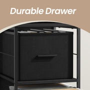 Black 3 Drawer Filing Cabinet and Printer Stand with Wheels for Home Office by Vasagle