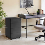 Lockable Mobile Filing Cabinet with 4 Drawers for Documents and Office Supplies by Songmics