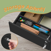 Lockable Mobile Filing Cabinet with 4 Drawers for Documents and Office Supplies by Songmics