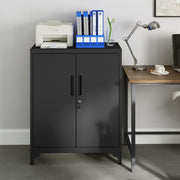 Metal Storage Cabinet with Lockable Doors for Office or Garage Organisation by Songmics