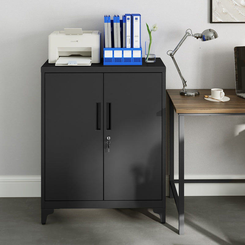 Metal Storage Cabinet with Lockable Doors for Office or Garage Organisation by Songmics