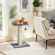 Light Grey Cat Scratching Post with Soft Plush Perch for Kittens and Cats by Feandrea
