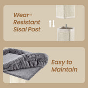 Light Grey Cat Scratching Post with Soft Plush Perch for Kittens and Cats by Feandrea