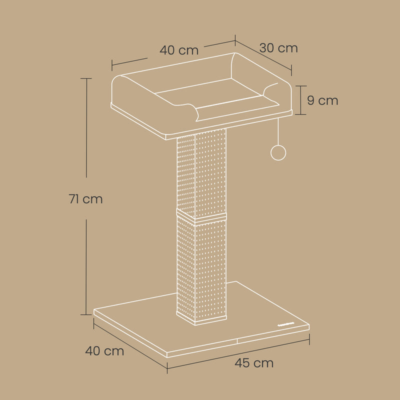 Light Grey Cat Scratching Post with Soft Plush Perch for Kittens and Cats by Feandrea