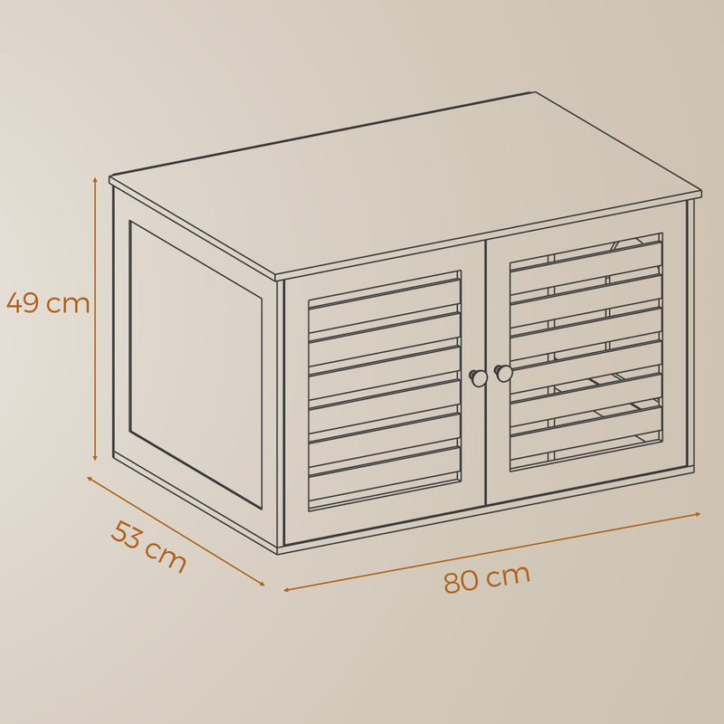 Brown Cat Litter Box Cabinet with Removable Divider and End Table Design by Feandrea