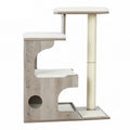 Feandrea 86cm cat tree in greige, full front view showing scratching posts and platforms
