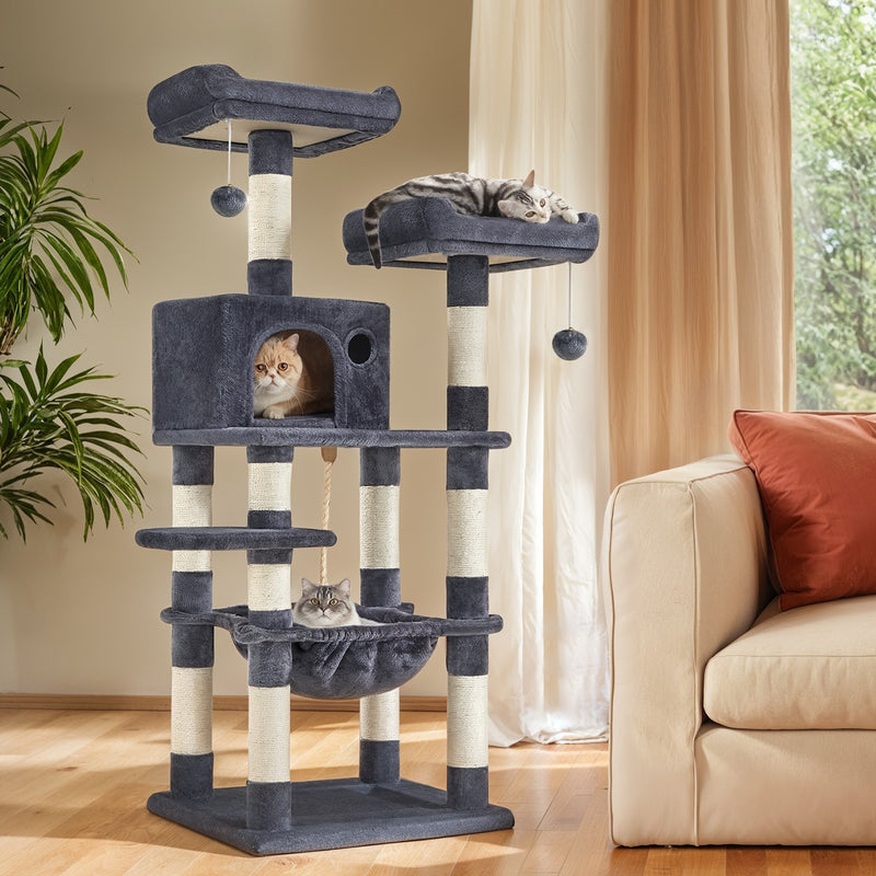Multi Level Cat Tree Tower with 11 Scratching Posts and Comfy Perches by Feandrea
