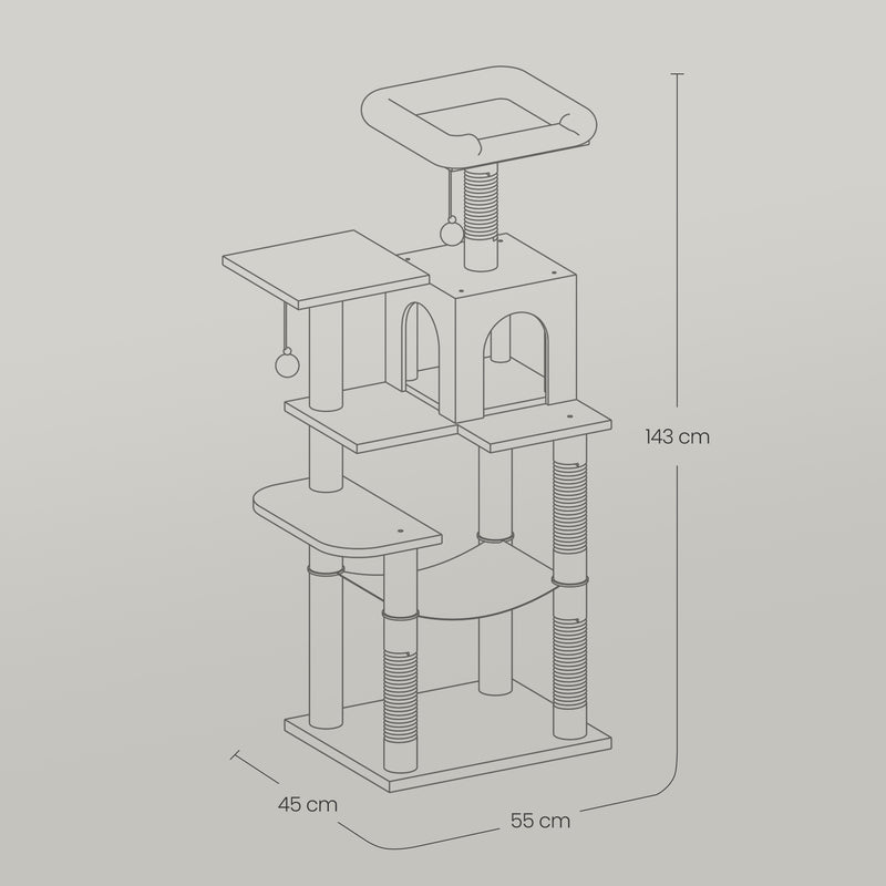 Angled view showing the climbing step and multiple levels
