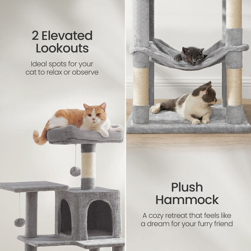 Multi Level Cat Tree Tower with Scratching Posts and Perches for Indoor Cats by Feandrea