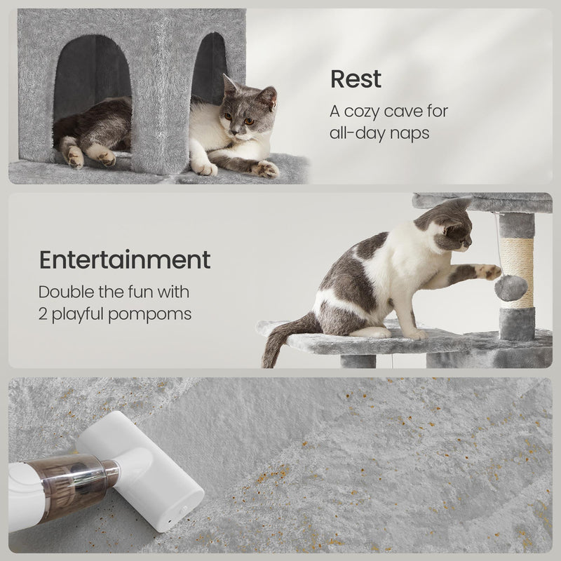 Multi Level Cat Tree Tower with Scratching Posts and Perches for Indoor Cats by Feandrea