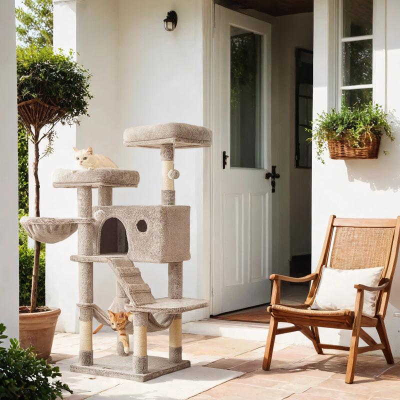 Large Cat Tree Tower with Ultra Soft Plush and Sturdy Design for Indoor Cats by Feandrea